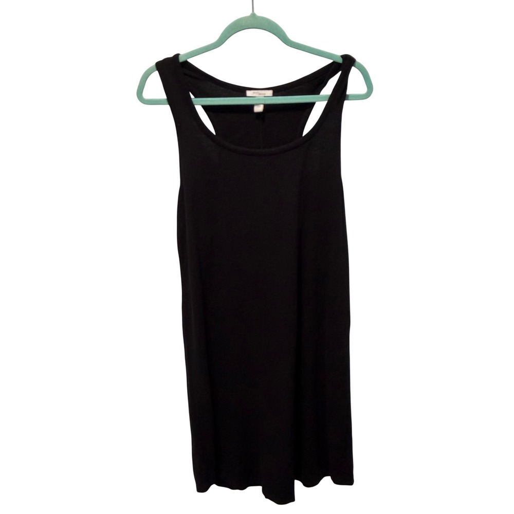 Daily Ritual Womens Black Racerback Tank Dress Size Medium Scoop Neck Viscose